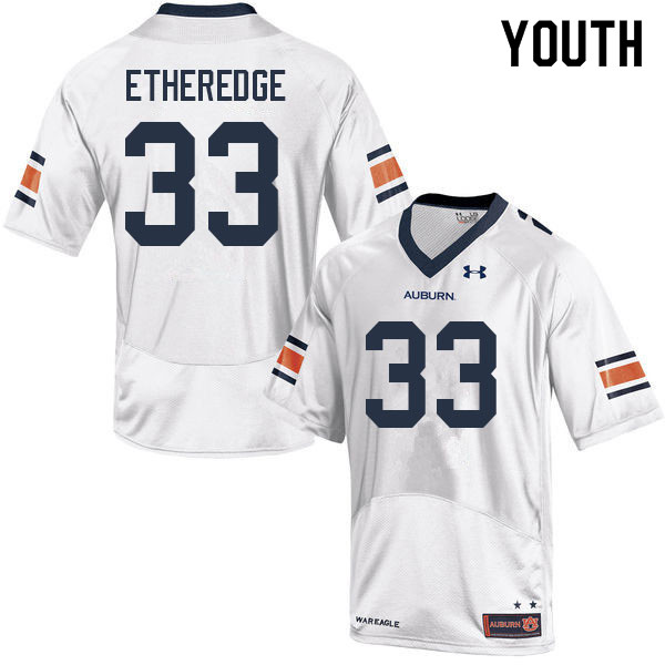 Youth #33 Camden Etheredge Auburn Tigers College Football Jerseys Sale-White